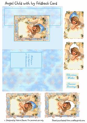 Angel Child with Ivy Foldback Card