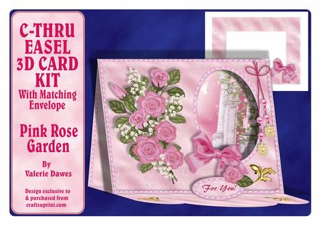 C-thru Easel 3D Card Kit - Pink Rose Garden