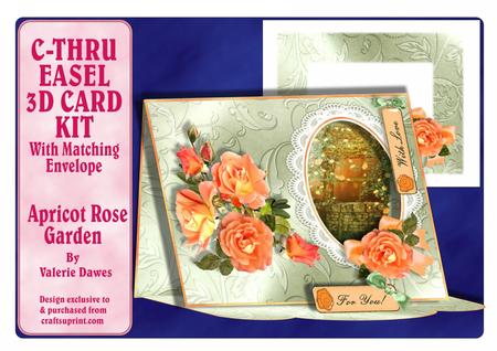 C-thru Easel 3D Card Kit - Apricot Rose Garden