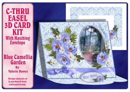 C-thru Easel 3D Card Kit - Blue Camellia Garden