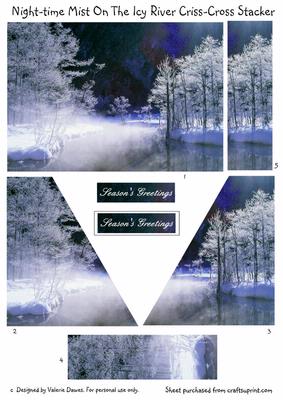 Night-time Mist on the Icy River Criss-cross Stacker