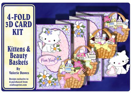 4-fold Card Kit - Kittens & Beauty Baskets