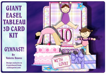 Giant Easel Tableau 3D Card Kit - Gymnast!
