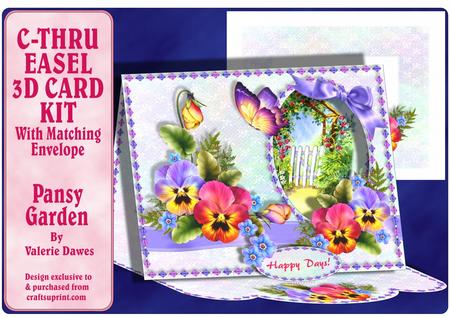 C-thru Easel 3D Card Kit - Pansy Garden