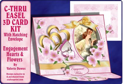 C-thru Easel 3D Card Kit - Engagement Hearts & Flowers