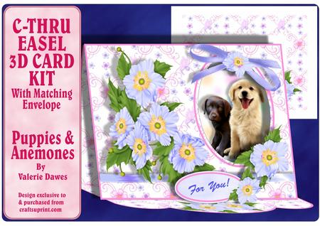C-thru Easel 3D Card Kit - Puppies & Anemones