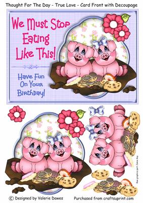 Thought for the Day - True Love - Card Front with Decoupage