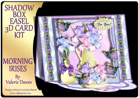 Shadow Box Easel Card Kits - Morning Irises
