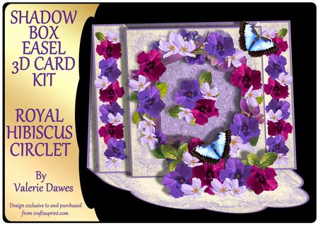 Shadow Box Easel Card Kits - Royal Hibiscus Circlet