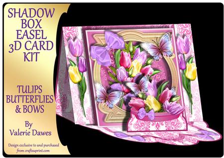 Shadow Box Easel Card Kits - Tulips, Butterflies & Bows