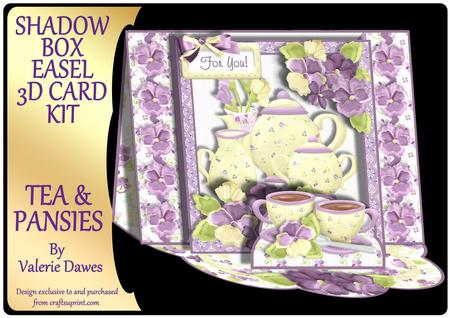 Shadow Box Easel Card Kits - Tea & Pansies