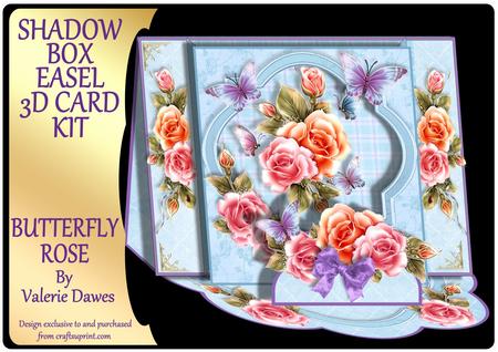 Shadow Box Easel Card Kits - Butterfly Rose
