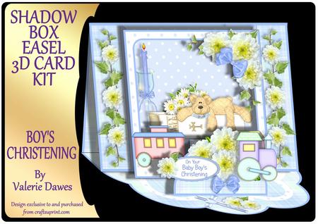 Shadow Box Easel Card Kits - Boy's Christening