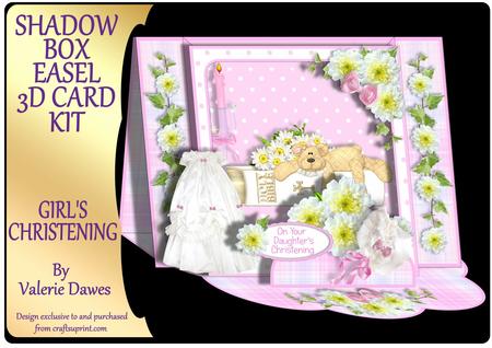 Shadow Box Easel Card Kits - Girl's Christening