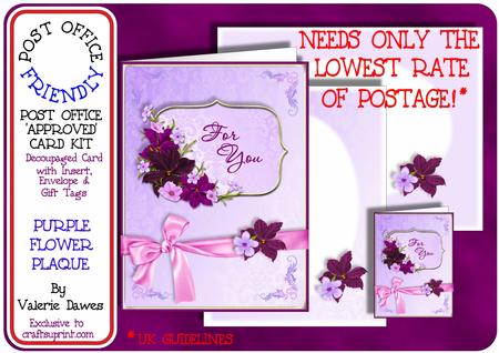 Post Office Friendly Card Kit - Purple Flower Plaque