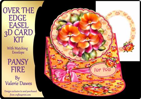 Over the Edge Easel Card Kit - Pansy Fire