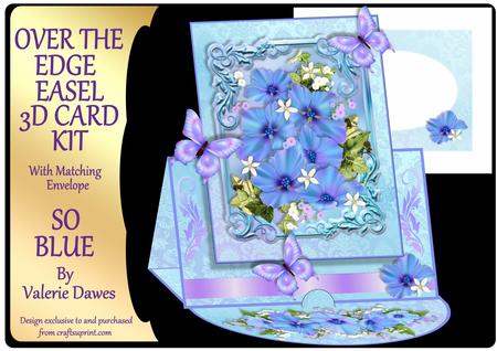 Over the Edge Easel Card Kit - So Blue