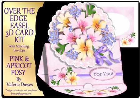 Over the Edge Easel Card Kit - Pink & Apricot Posy