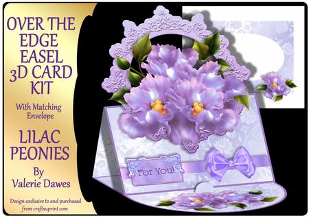 Over the Edge Easel Card Kit - Lilac Peonies