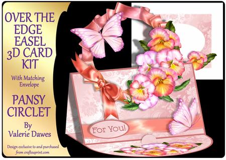 Over the Edge Easel Card Kit - Pansy Circlet