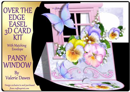 Over the Edge Easel Card Kit - Pansy Window