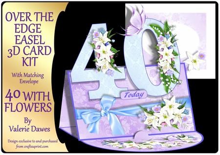 Over the Edge Easel Card Kit - 40 with Flowers