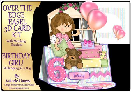 Over the Edge Easel Card Kit - Birthday Girl! Ages 5 to 9