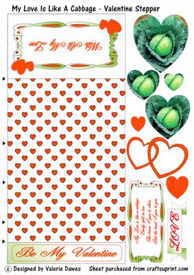 My Love is Like a Cabbage - Stepper Card