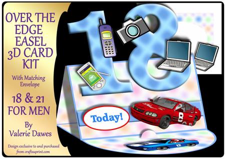 Over the Edge Easel Card Kit - 18 & 21 for Men