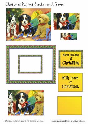 Christmas Puppies Stacker with Frame