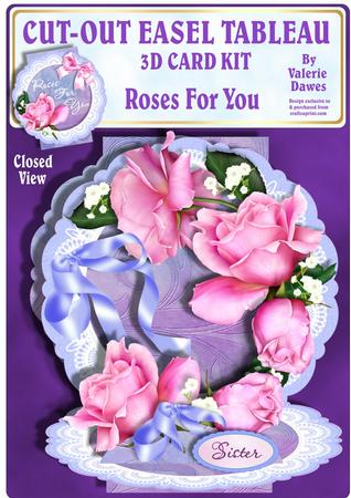 Cut-out Easel Tableau - Roses for You