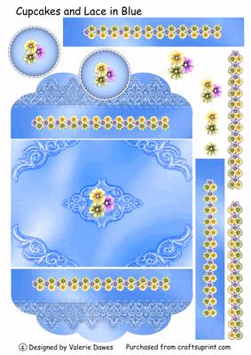 Cupcakes and Lace in Blue
