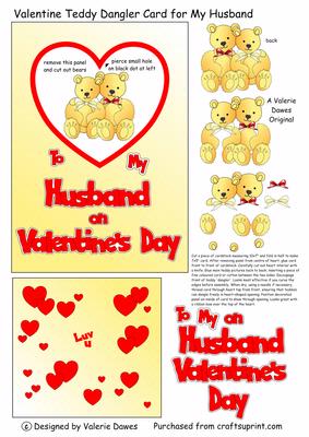Valentine's Teddy Dangler Card for My Husband