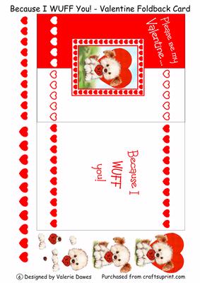 Because I Wuff You - Valentine Foldback Card