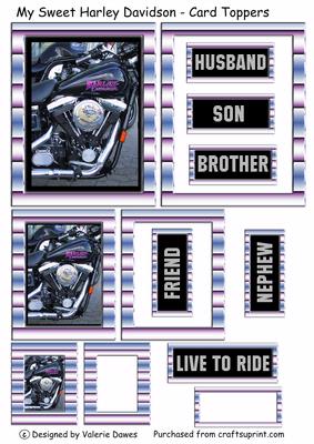 My Sweet Harley Davidson - Card Toppers