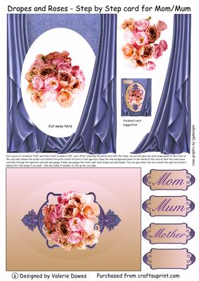 Roses and Drapes Step by Step Card for Mom/mum