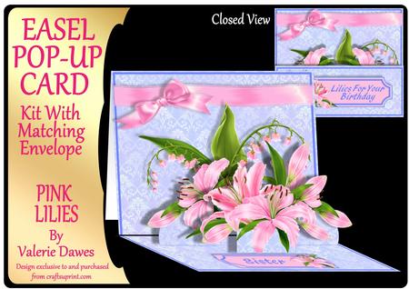 Easel Pop-up 3D Card Kit - Pink Lilies