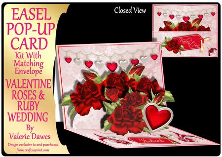 Easel Pop-ups - Valentine Roses & Ruby Wedding