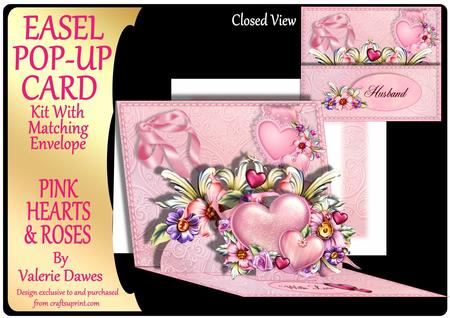 Easel Pop-ups - Pink Hearts & Roses