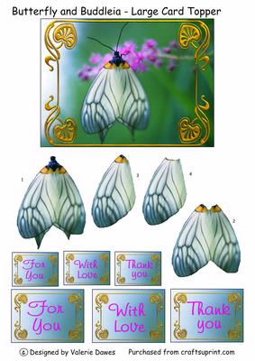 Butterfly and Buddleia - Large Topper