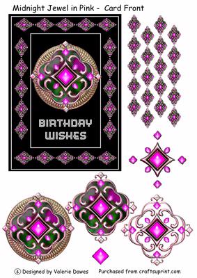 Midnight Jewel in Pink Card Front