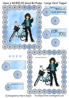 Have a Wheelie Good Birthday - Card Topper