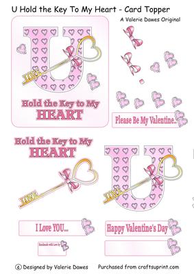 U Hold the Key to My Heart - Card Topper