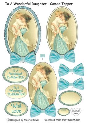 To a Wonderful Daughter - Cameo Card Topper