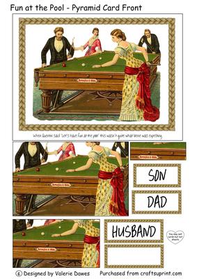 Ropey Old Jokes, Fun at the Pool - Card Front with Pyramage