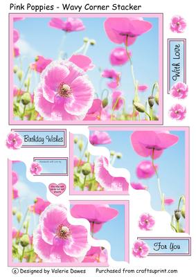 Pink Poppies - Wavy Corner Stacker