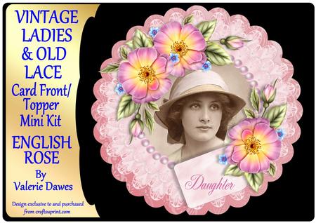 Ladies & Lace - Card Front/topper Mini Kit - English Rose