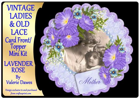 Ladies & Lace - Card Front/topper Mini Kit - Lavender Rose