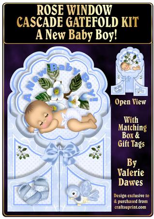 Rose Window Cascade Gatefold Kit - a New Baby Boy!
