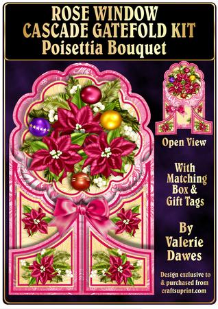 Rose Window Cascade Gatefold Kit - Poinsettia Bouquet